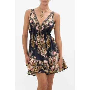 NEW CAMILLA shirred waist detail mini dress in dynasty daze